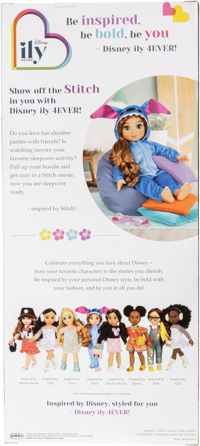 Disney ILY 4EVER Stitch 45cm Doll with Strawberry Blonde Hair - Fashion Playset for Girls 6+ 6