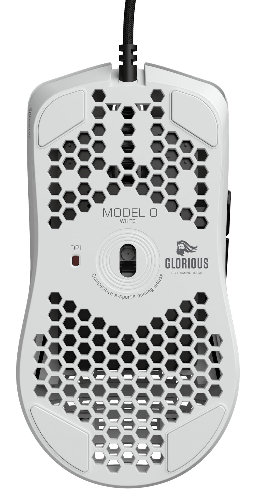 GLORIOUS Model O Wired Gaming Mouse - 67g Superlight Honeycomb Design, RGB, Pixart 3360 Sensor, Omron Switches, Ambidextrous - Matte White 7