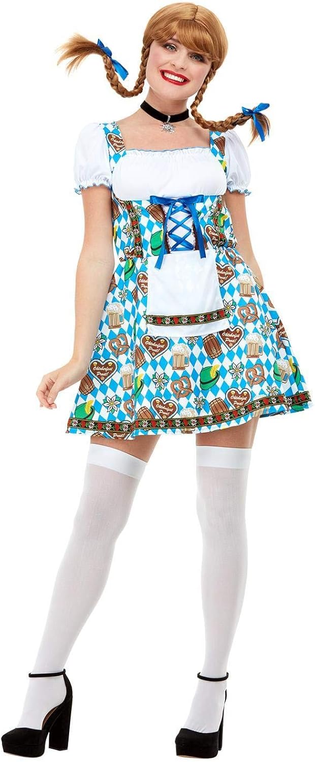 Smiffys Oktoberfest Beer Maiden Costume - One Size Fits Most (47788XS)