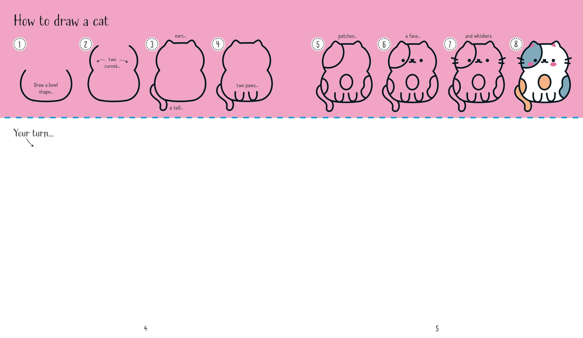 Usborne Step-by-Step Drawing Cute Things - Learn to Draw for Ages 4-10 | 96 Pages | English 3
