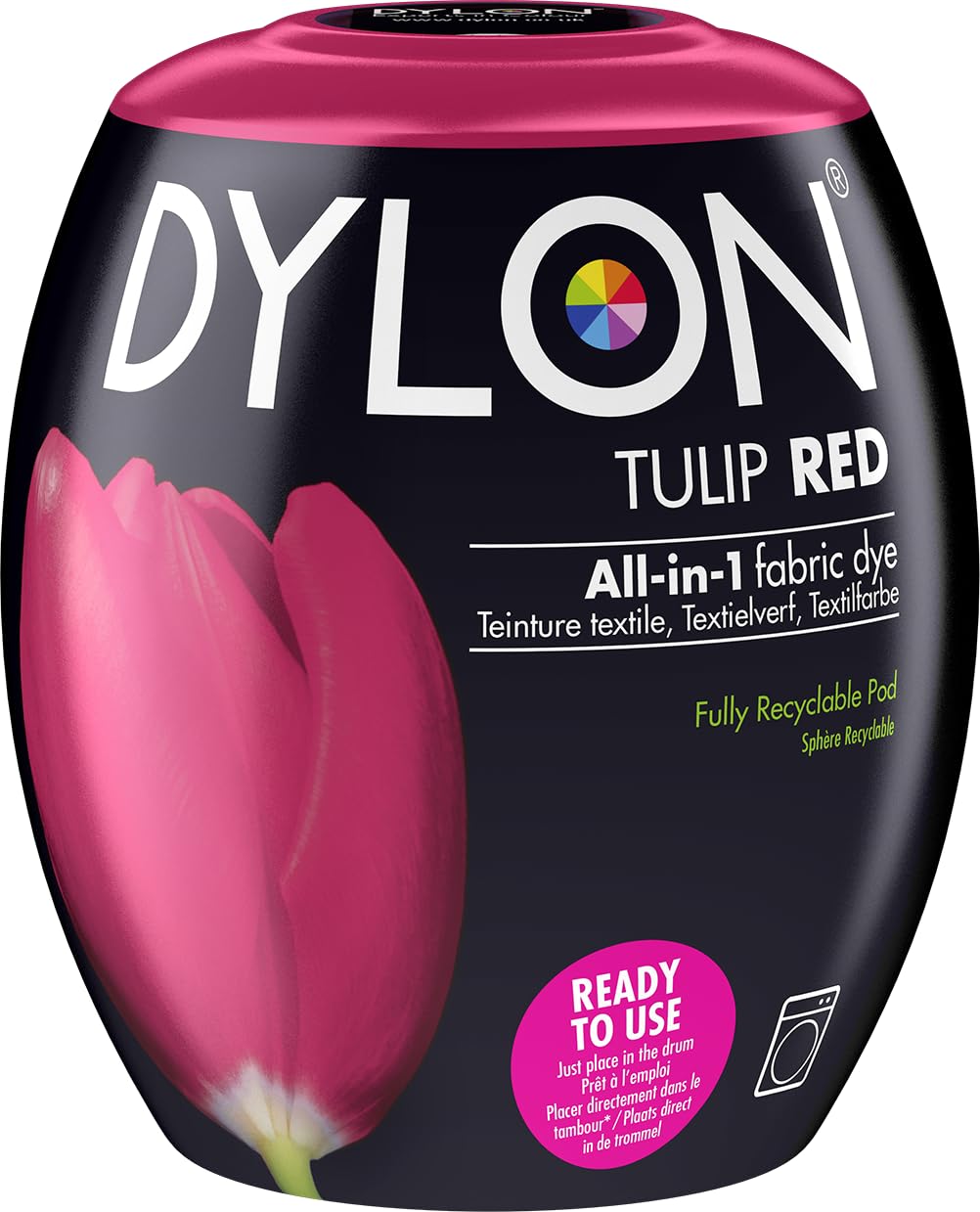 Dylon Washing Machine Fabric Dye Pod - Tulip Red | 350g | For Cotton, Linen & Viscose