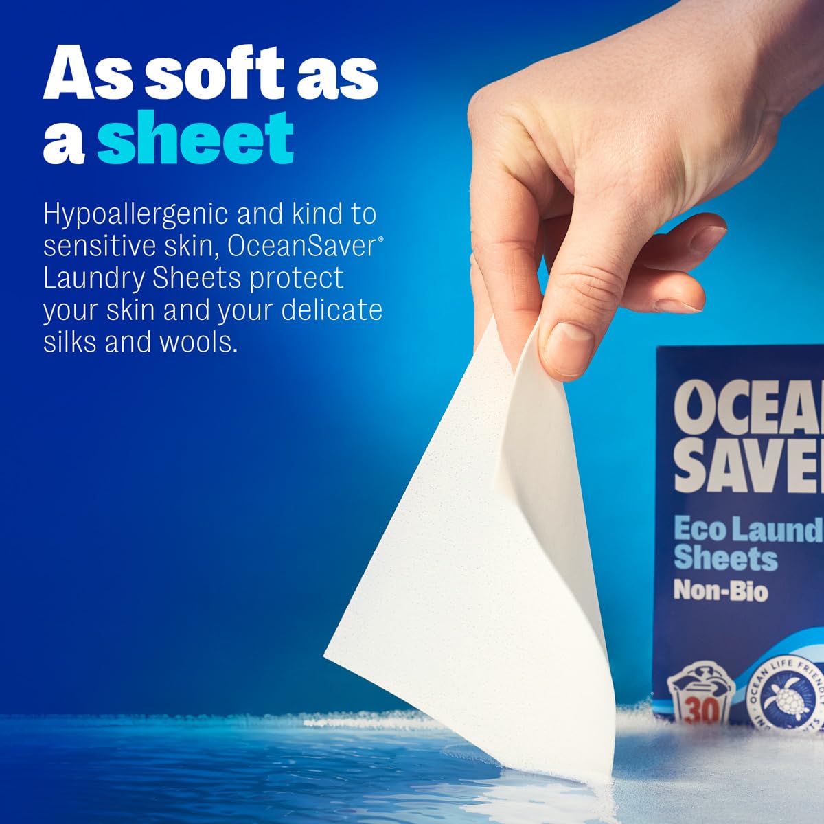 OceanSaver - Eco Laundry Detergent Sheets (30 Washes) | Non-Bio, Plant-Based, Plastic-Free 3