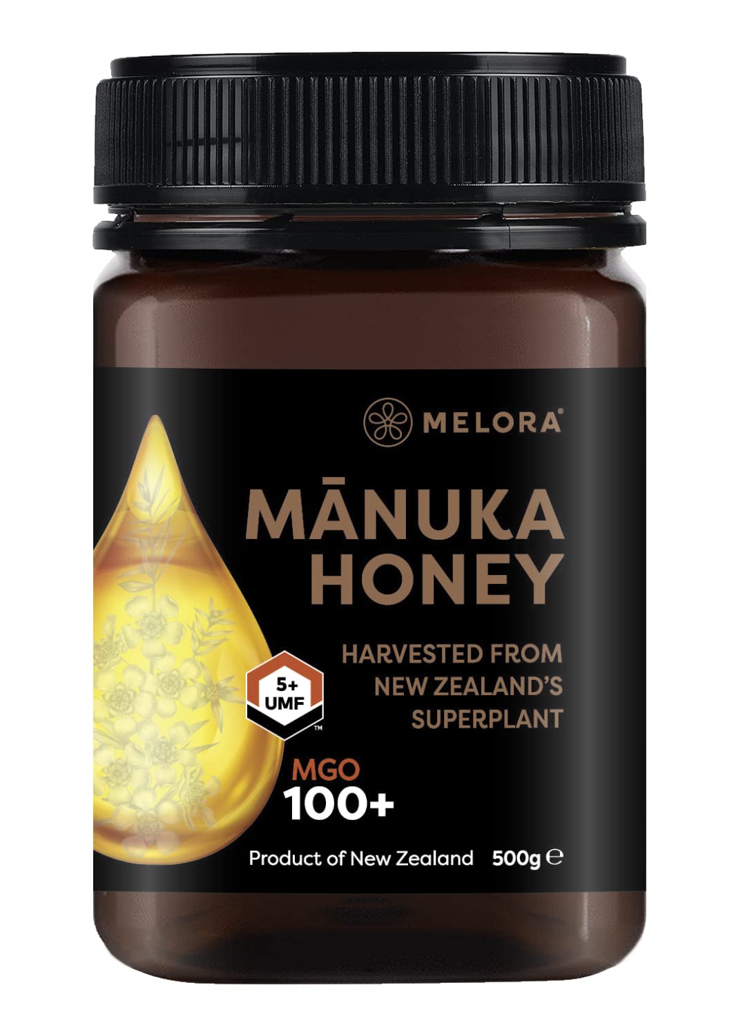 Melora 100 MGO Manuka Honey - 500g - UMF 5+ Certified Pure New Zealand Honey