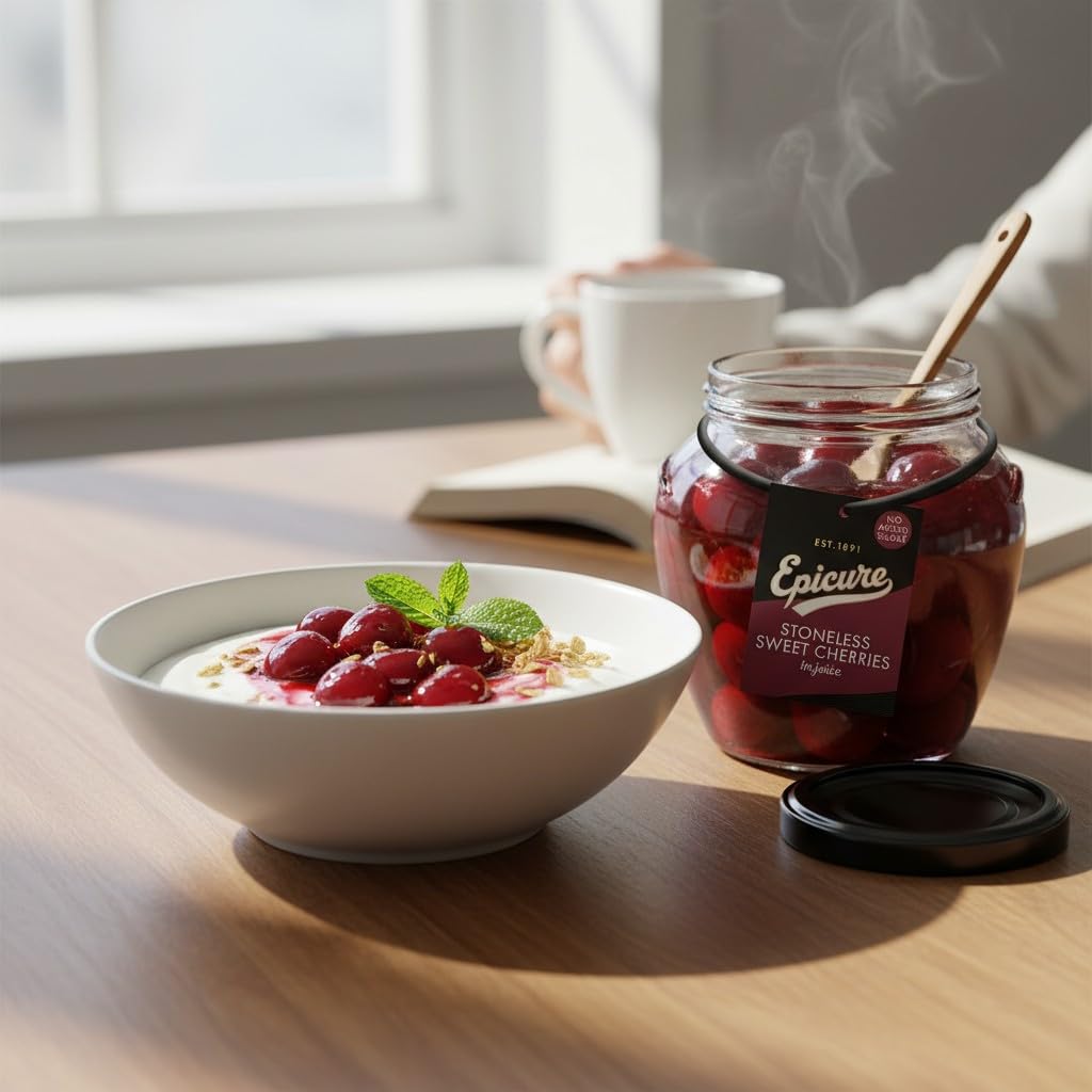 Epicure Premium Sweet Cherries Juice - Naturally Sweetened, Versatile Ingredient | 550 g Jar 3