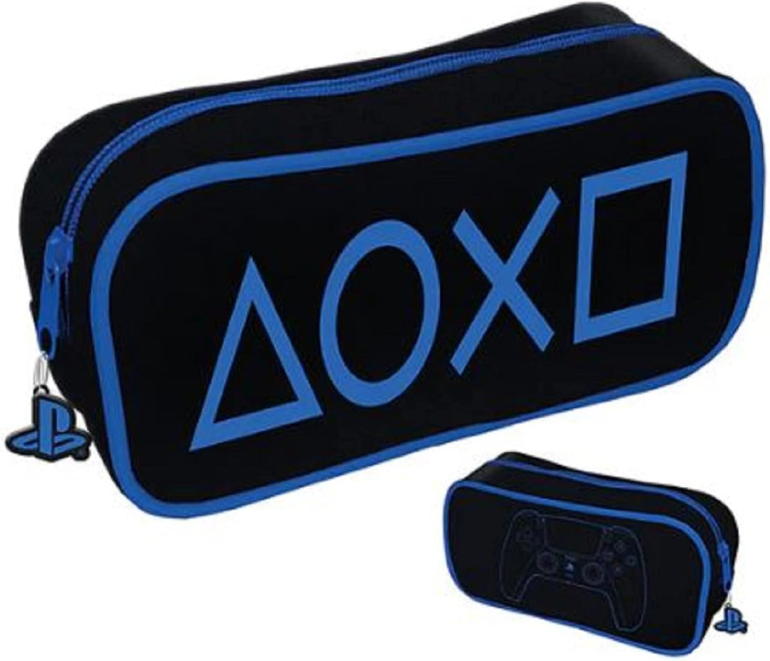 PlayStation - Official Pencil Case (Black & Blue Tech Design) - PlayStation Merchandise (2023)