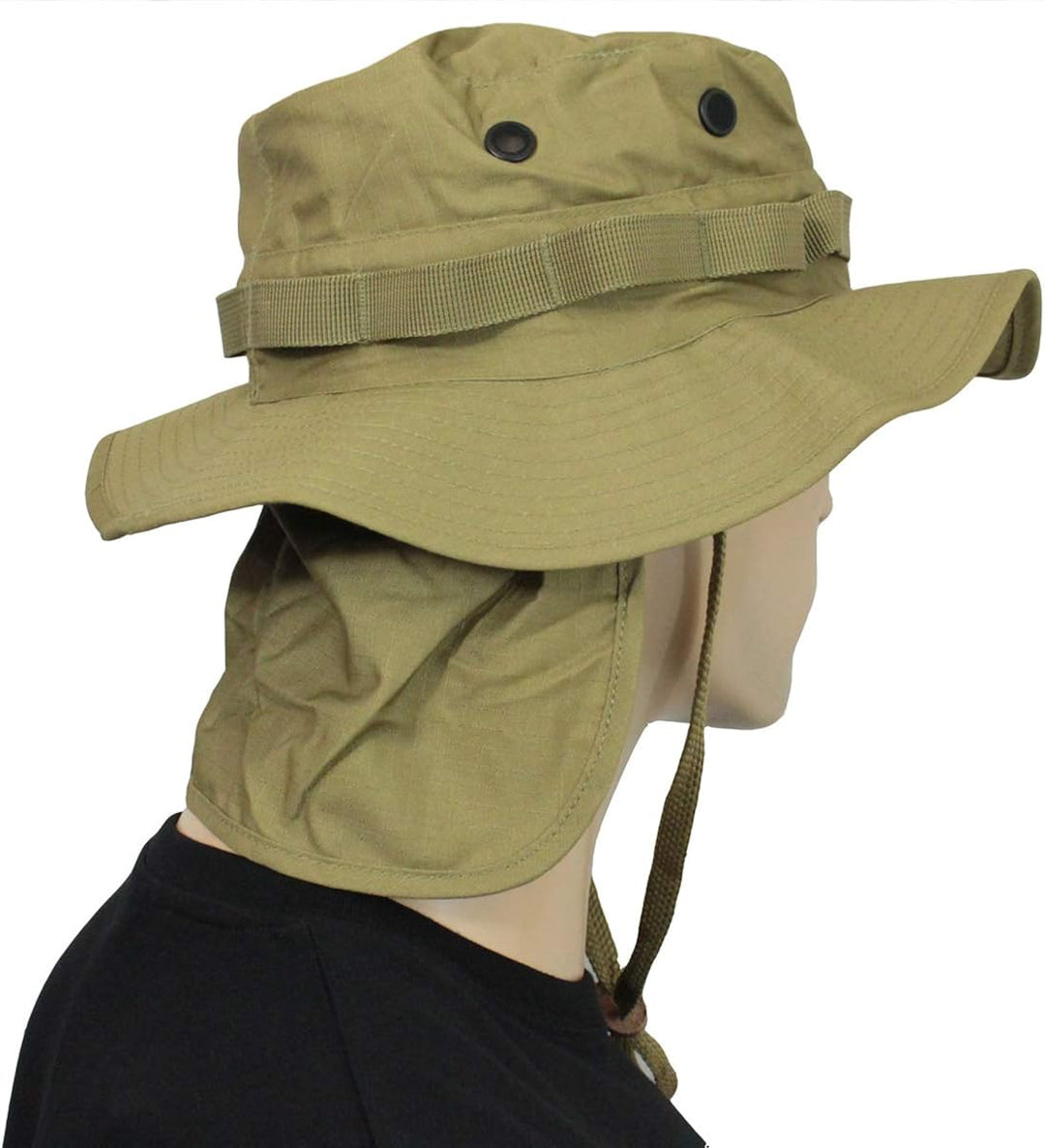 BRIT Boonie Hat with Neck Flap - Coyote | Sun Protection Hat for Men & Women | Ripstop Polycotton Material | Adjustable Neck Guard for Hot Weather