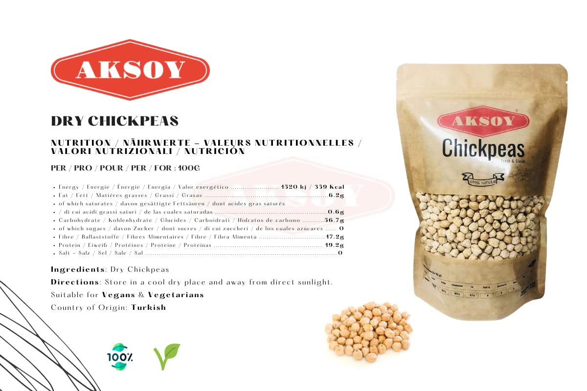 Aksoy - Premium Dry Chickpeas XL Size (12mm) 1KG 6