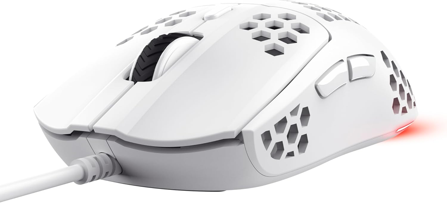Trust Gaming GXT 928W Helox White Ultra-Lightweight 65g Wired Gaming Mouse with RGB Lighting 3