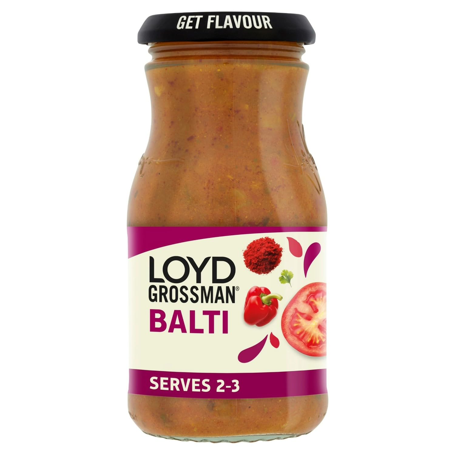 Loyd Grossman Indian Balti Curry Sauce - Medium Spice, Tomato & Pepper Blend, 350g