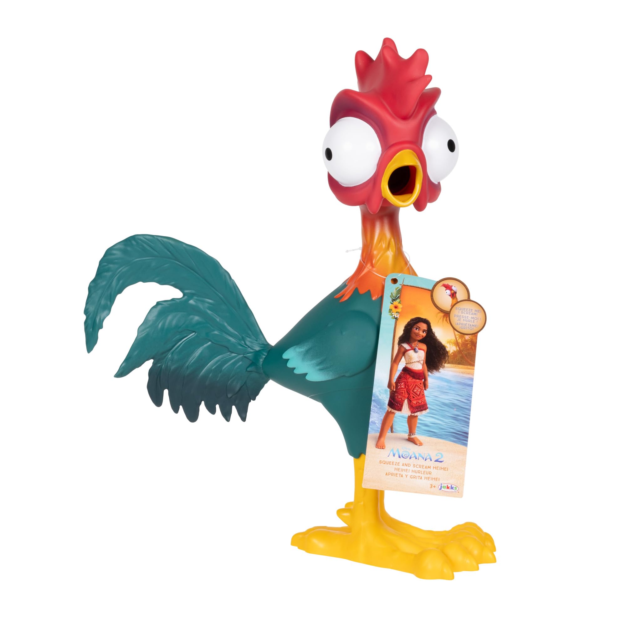 Disney Heihei Squeeze and Scream Toy - Movie Sound Feature | 30cm Tall 7