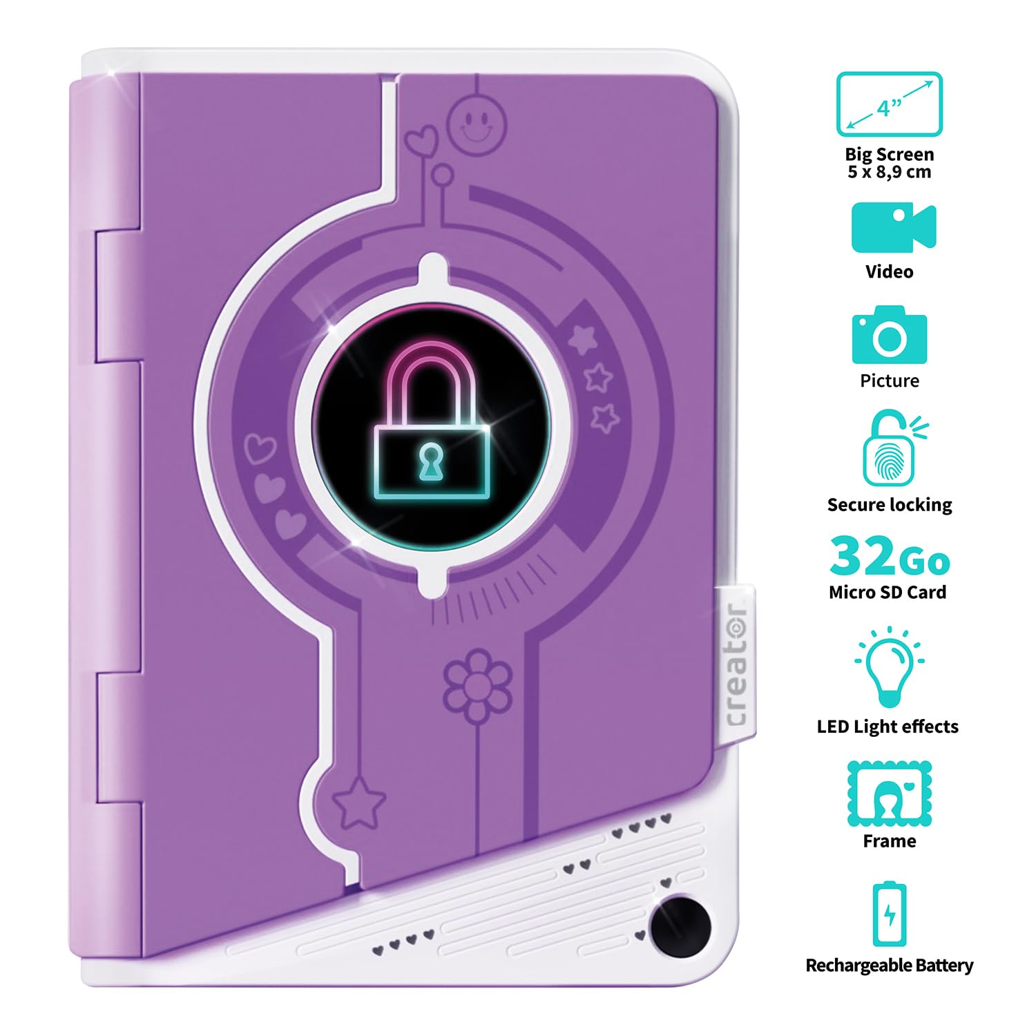 Secret Creator Secret Video Journal - Fingerprint-Locked Video Diary for Kids 7+ 6