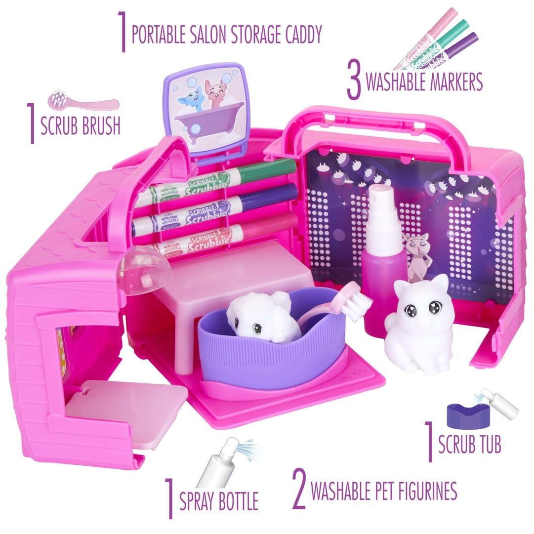 CRAYOLA Scribble Scrubbie Pets Beauty Salon Playset | Washable Toy | Ages 3+ 6