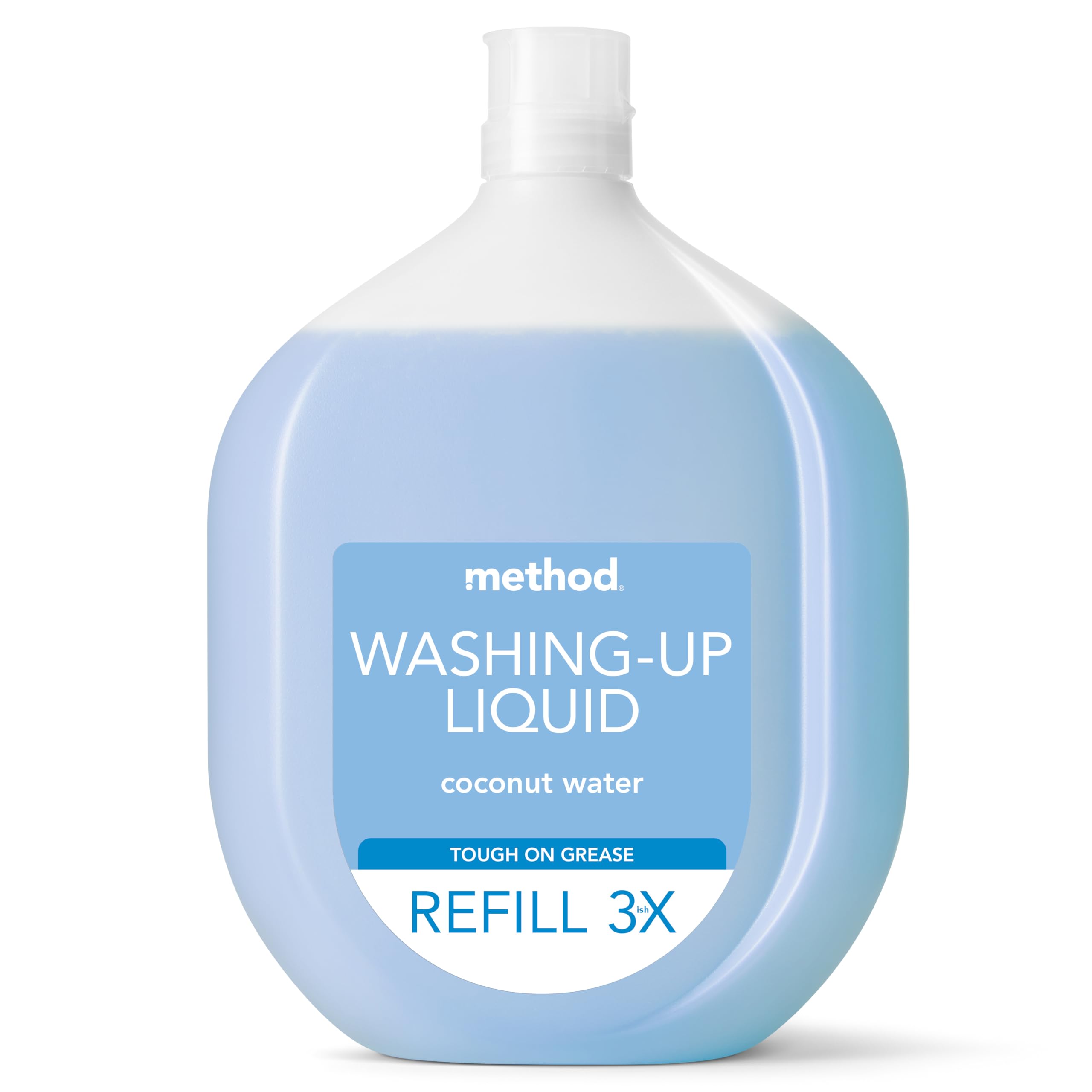 Method Washing Up Liquid Refill - Coconut Water Scent, Tough on Grease & Biodegradable Dish Soap