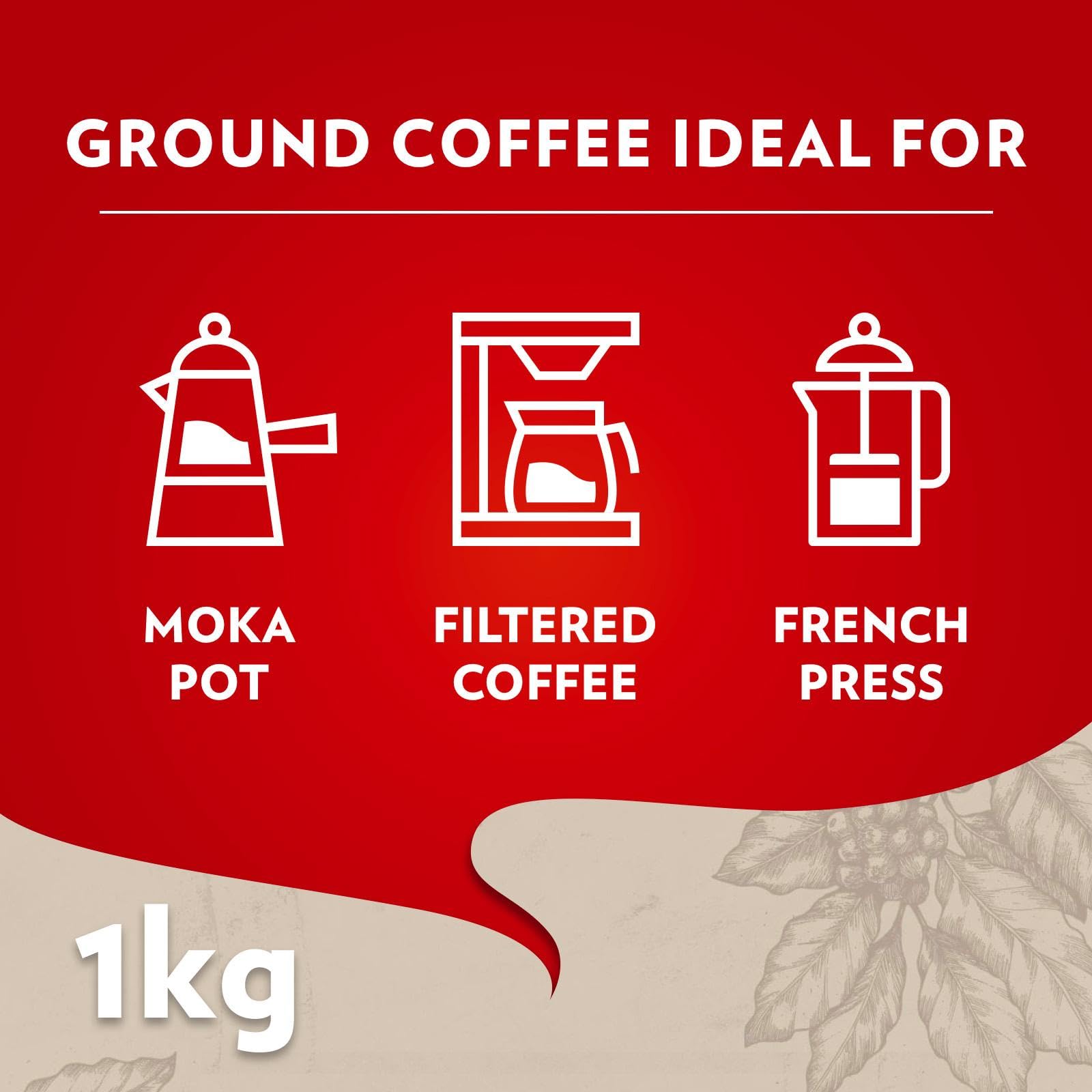 Lavazza Qualità Rossa gemahlener Kaffee – 1 kg, ideal für Moka-Kannen, French Press und Filtermaschinen 3