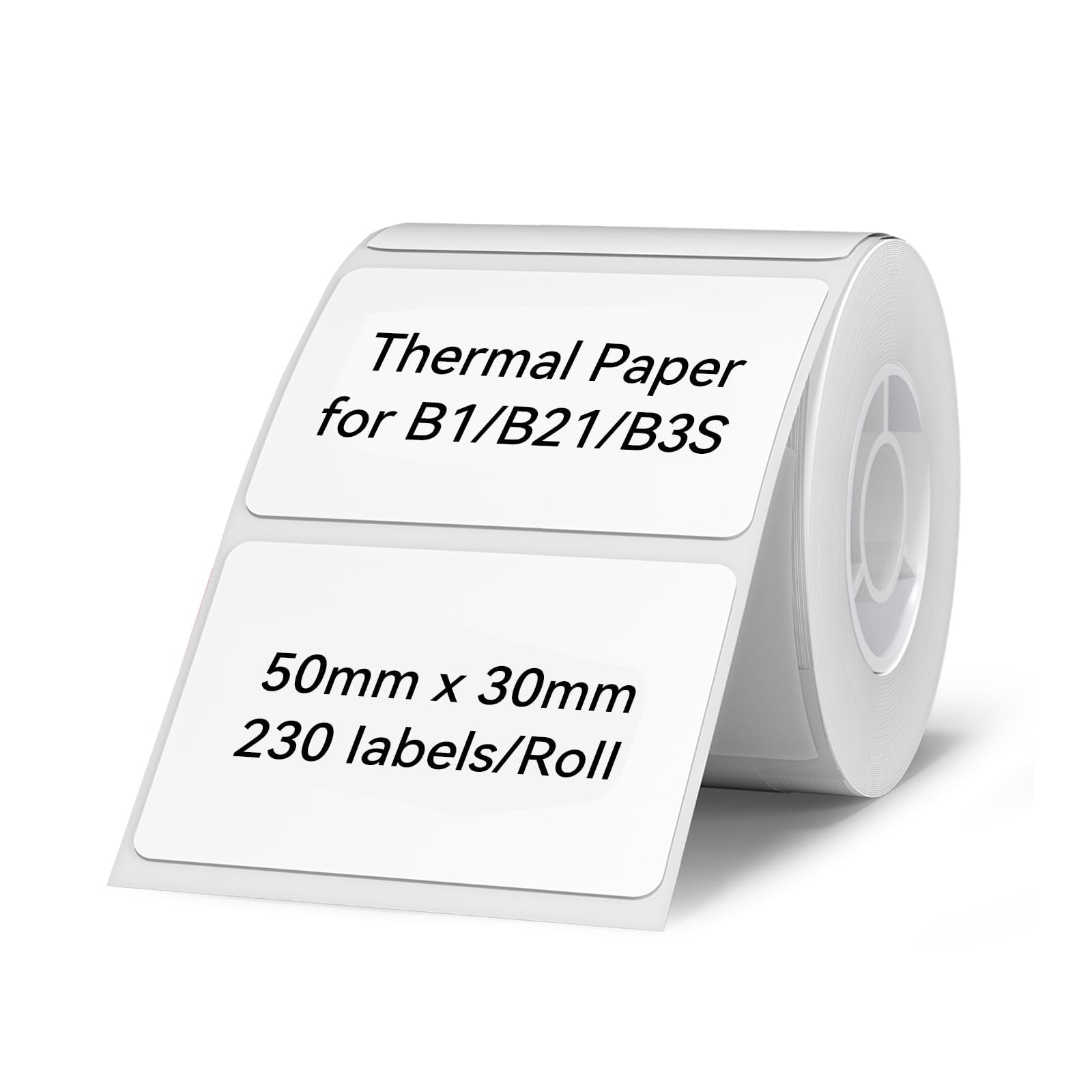 NIIMBOT Direct Thermal Address Labels - 50x30 mm White Stickers | 230 Count Roll | Waterproof & Tear-Resistant