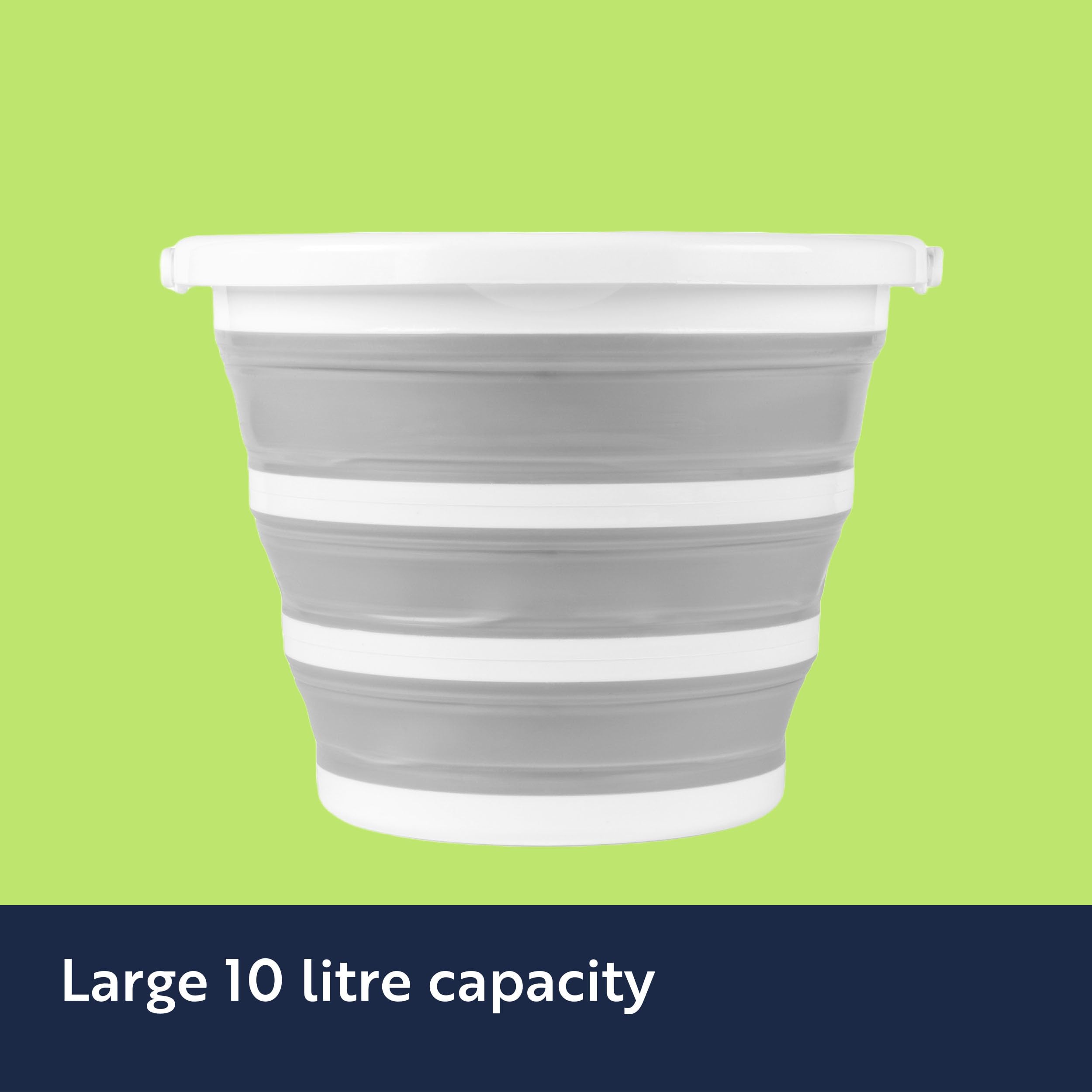 Beldray - Collapsible Bucket 10L Foldable Silicone Bucket with Sturdy Handle 10