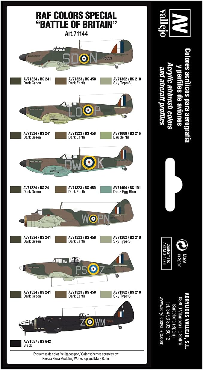 Vallejo RAF & FAA Special Battle of Britain WWII Model Air Colouring Kit 3