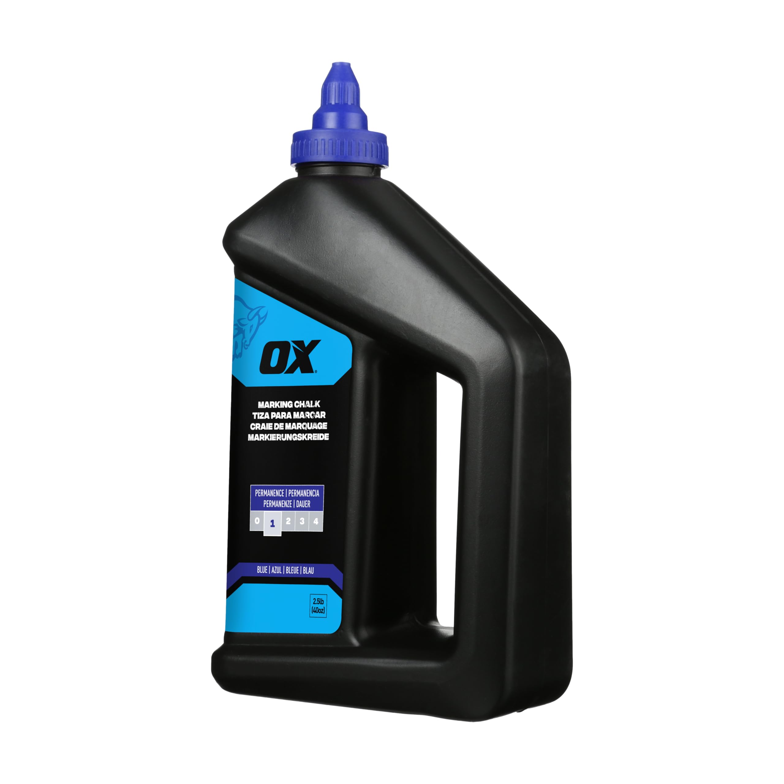 OX Tools Standard Blue Marking Chalk - 1.1kg/40oz Capacity | 1-Day Weatherability | Versatile Use 1