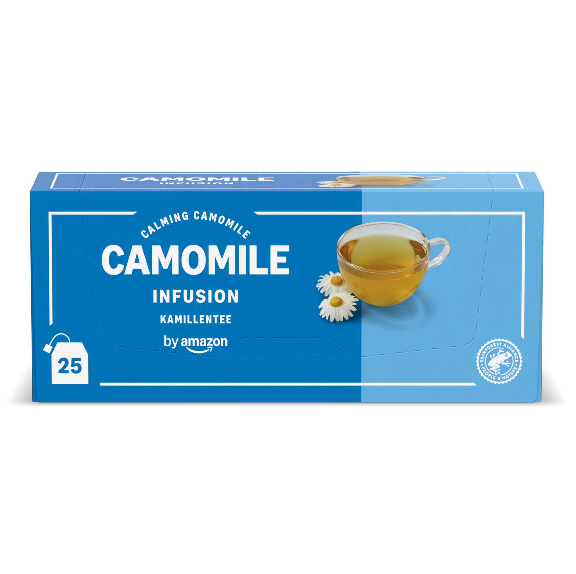 by Amazon Camomile Herbal Tea - Calming Infusion, Naturally Caffeine Free | 25 Double Chamber Bags 1