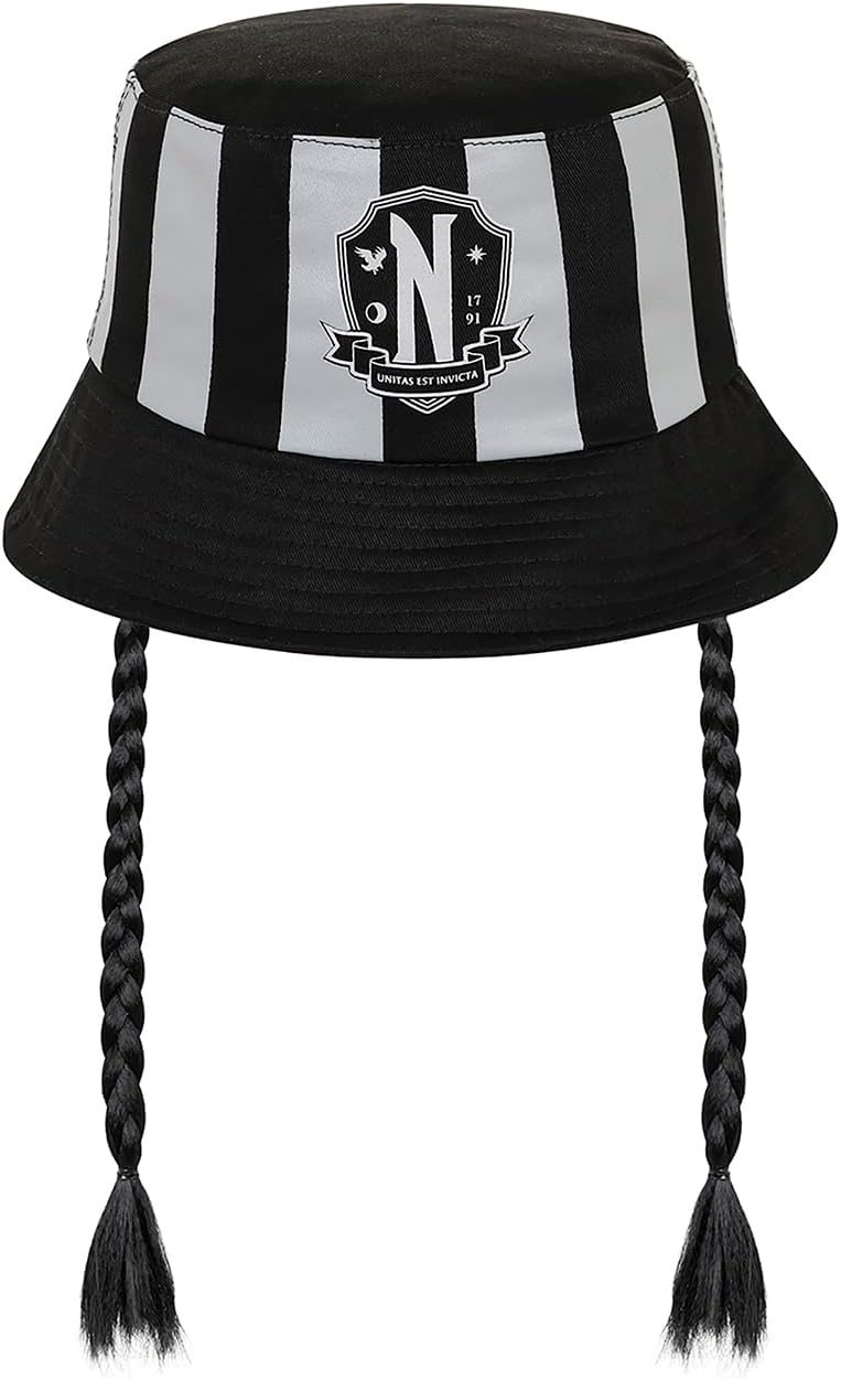 Wednesday Braid Children's Bucket Hat - Black (06153)