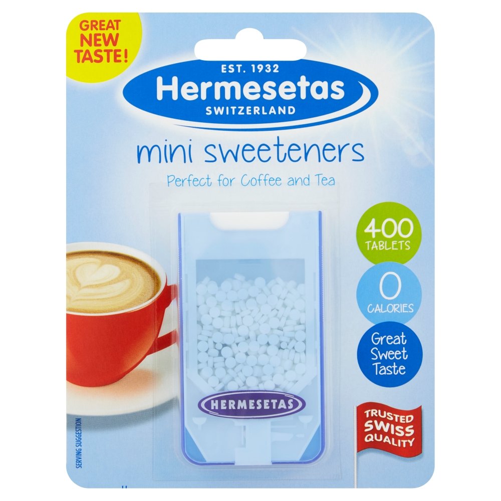 Hermesetas Mini Sweeteners Tablets 400 Count - 0 Calories, Gluten Free, Kosher, Vegan