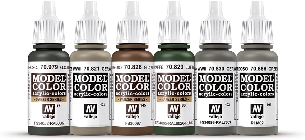 Vallejo WWII German Infantry Model Color Set (6) 17 ml 3