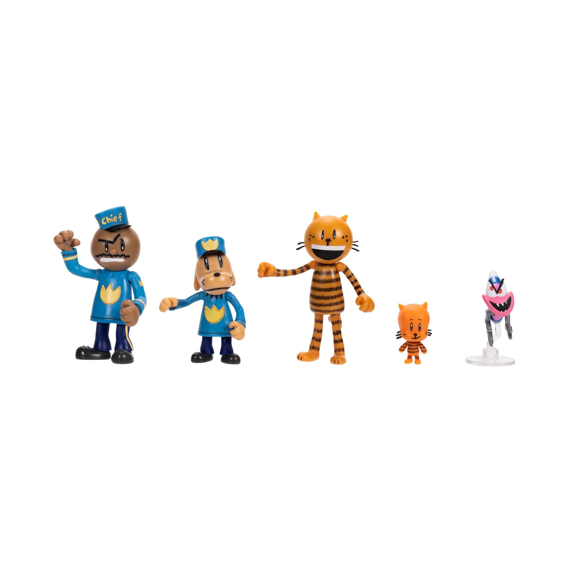 Jakks Pacific Dog Man Movie - Lil Petey, Petey, Chief, Flippy 6.3cm Action Figures Multipack