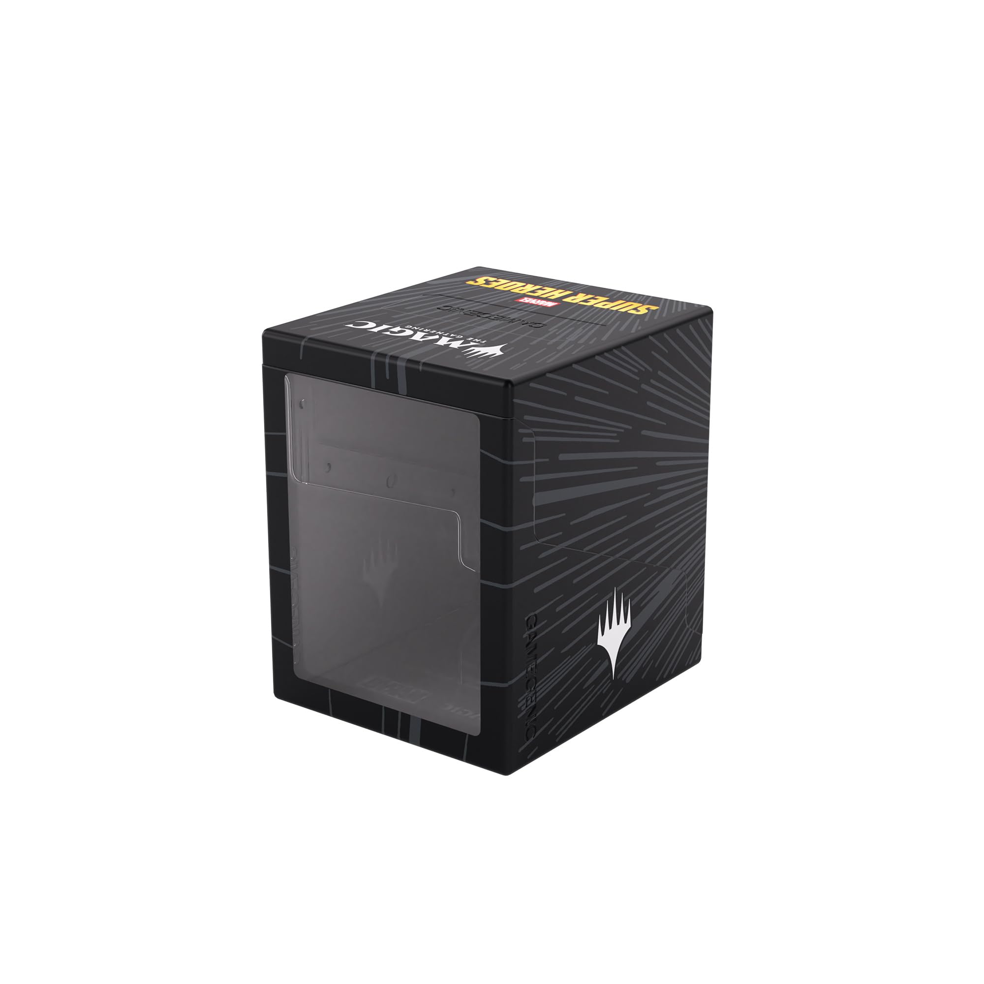 Gamegenic Bastion 100+ XL Deck Box - Holds 100 Double-Sleeved Cards | Marvel Super Heroes Comic Burst Black