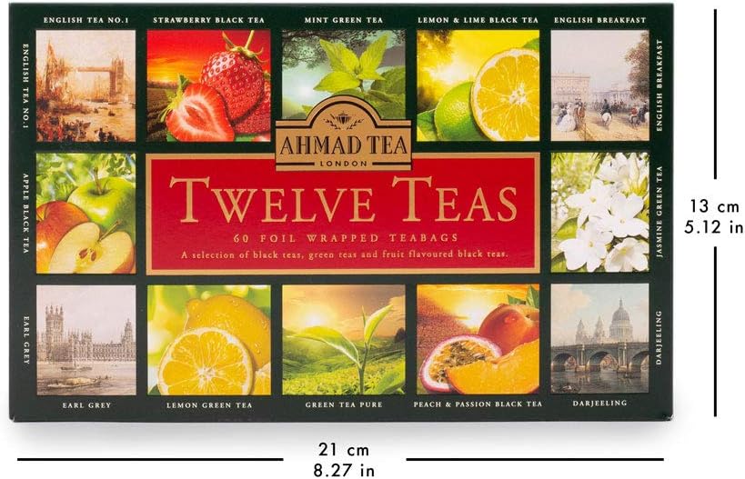 Ahmad Tea Twelve Teas Collection - 60 Tea Bags with Black, Green & Fruit Flavoured Teas 7