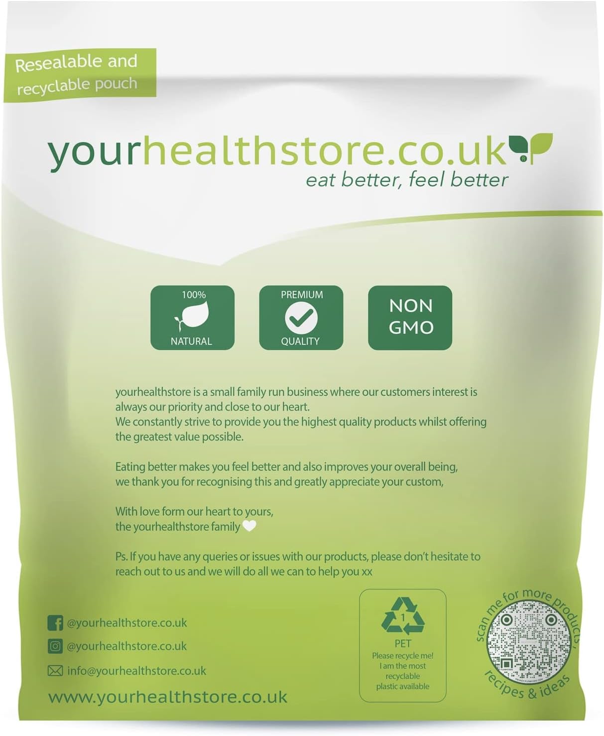 yourhealthstore® Premium Vital Weizenglutenmehl 1kg, 87,5% Protein, Keto &amp; Seitan Backen