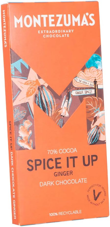 Montezuma's - Spice It Up 70 % Kakao, dunkle Schokolade mit Ingwer, 90 g Riegel 5
