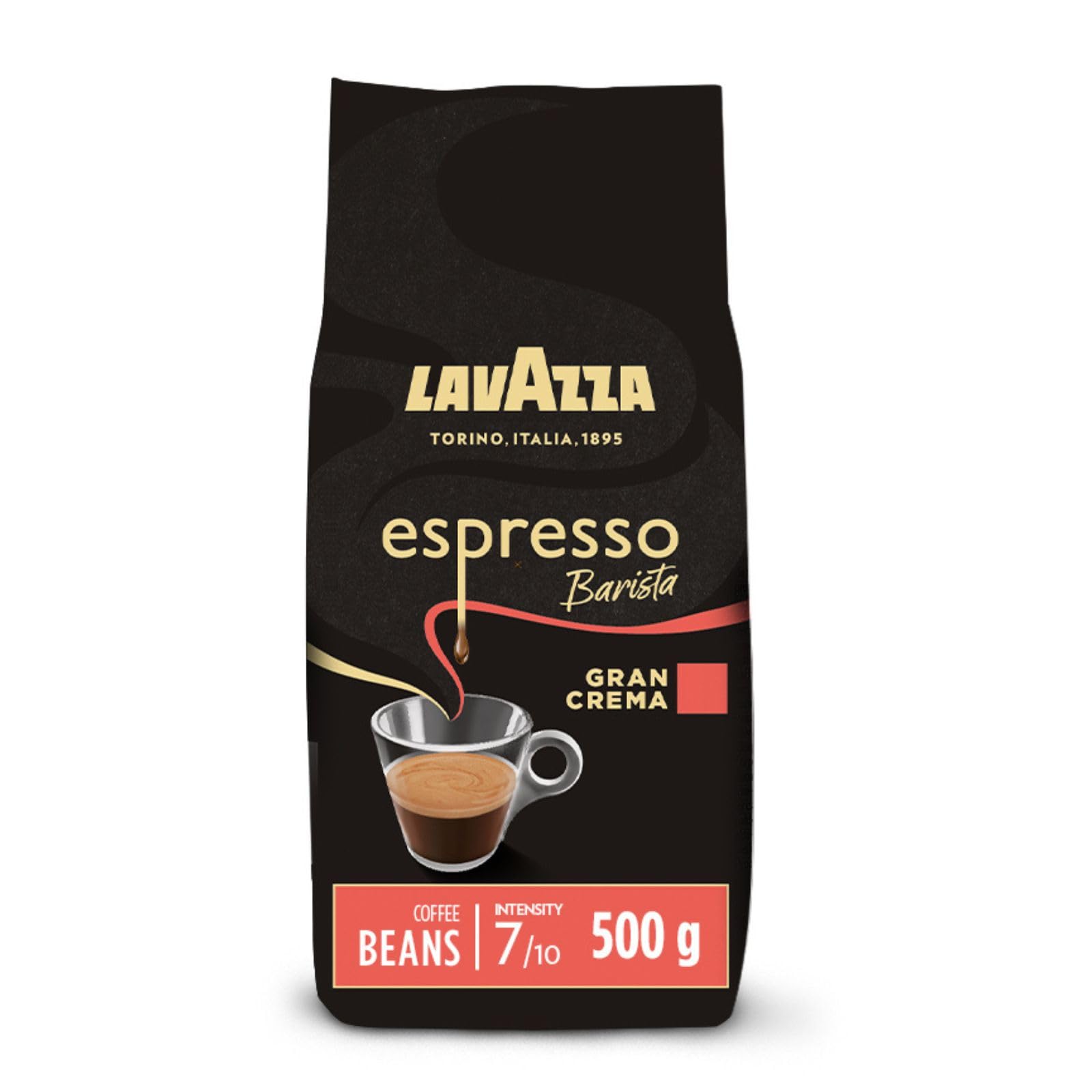 Lavazza Espresso Barista Gran Crema - Drum Roasted Whole Coffee Beans, 500g