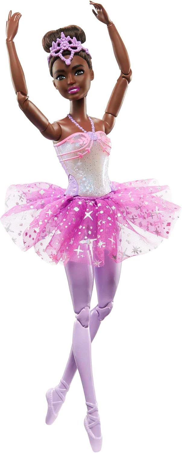 Barbie Magical Ballerina Doll - Light-Up Purple Tutu, Black Hair,3+ Years