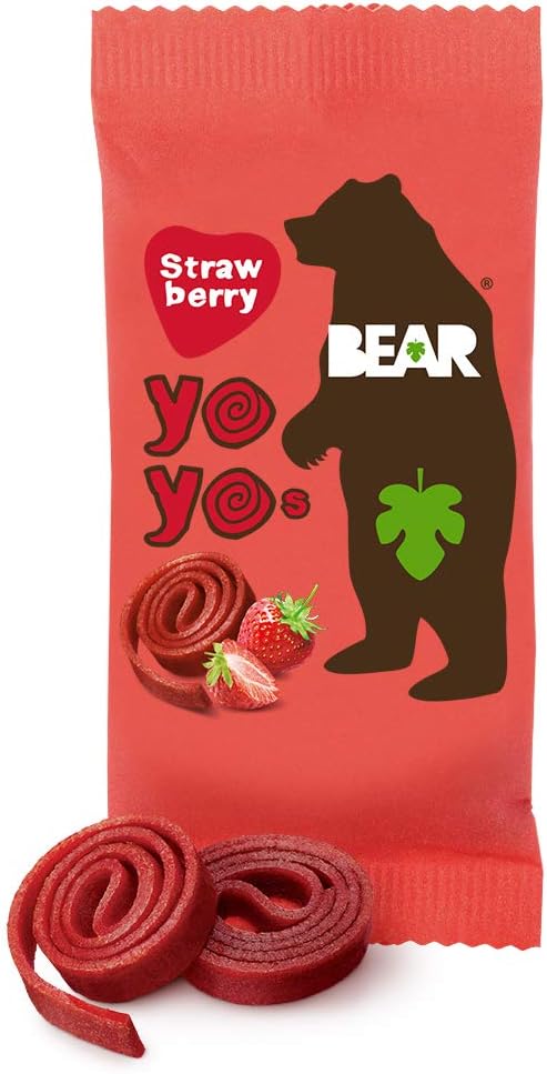 BEAR Fruit Yoyos Strawberry - 100% Fruit Rolls with Collectible Fact Cards (Pack of 6, 100g Each) 5