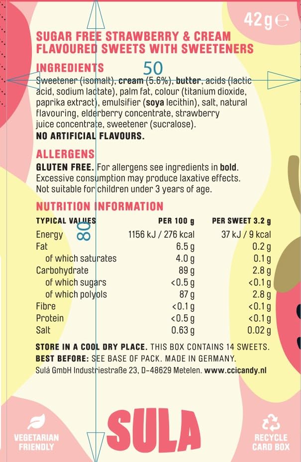 Sula - Sugar Free Strawberry and Cream Boiled Sweets (42 g) 5