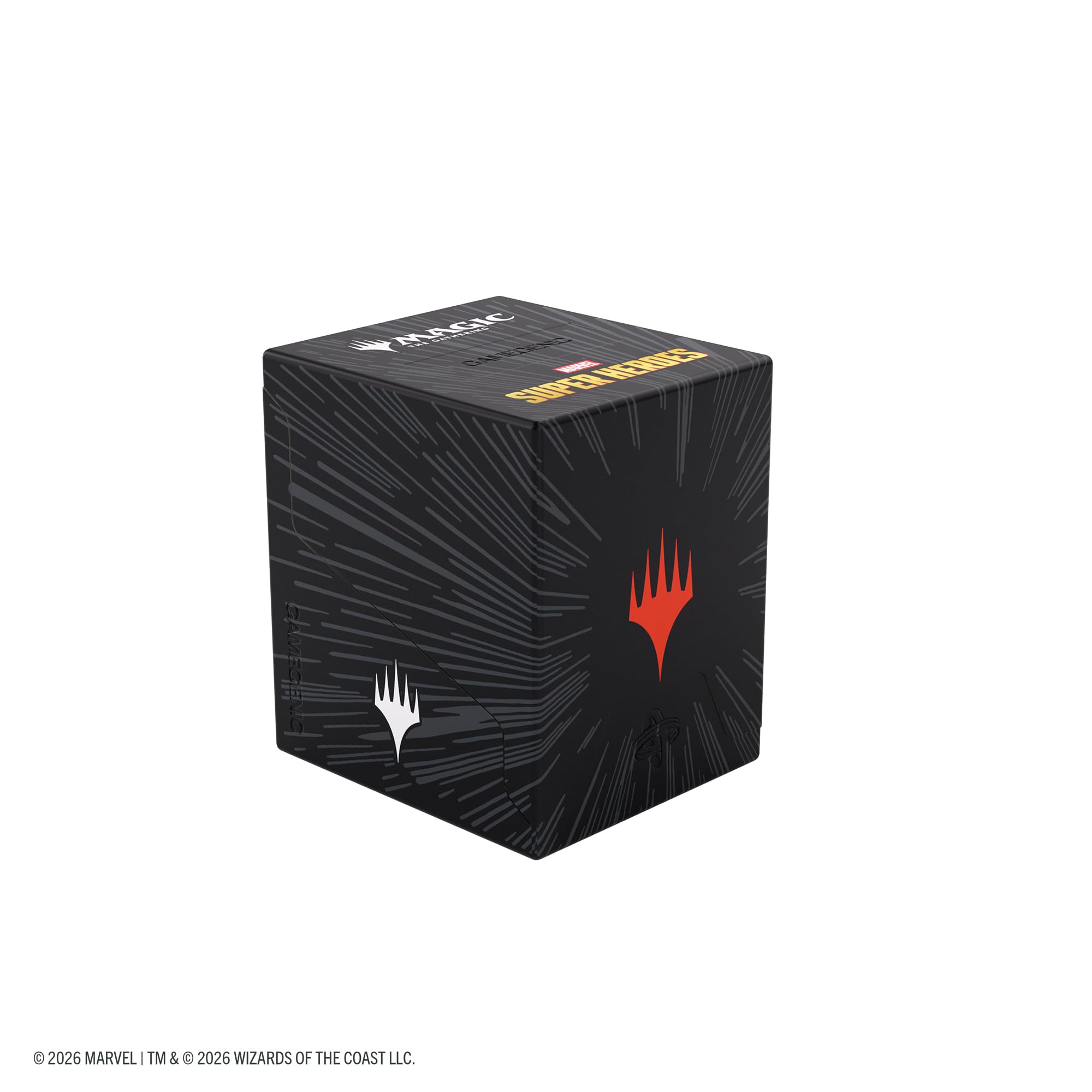 Gamegenic Bastion 100+ XL Deck Box - Holds 100 Double-Sleeved Cards | Marvel Super Heroes Comic Burst Black