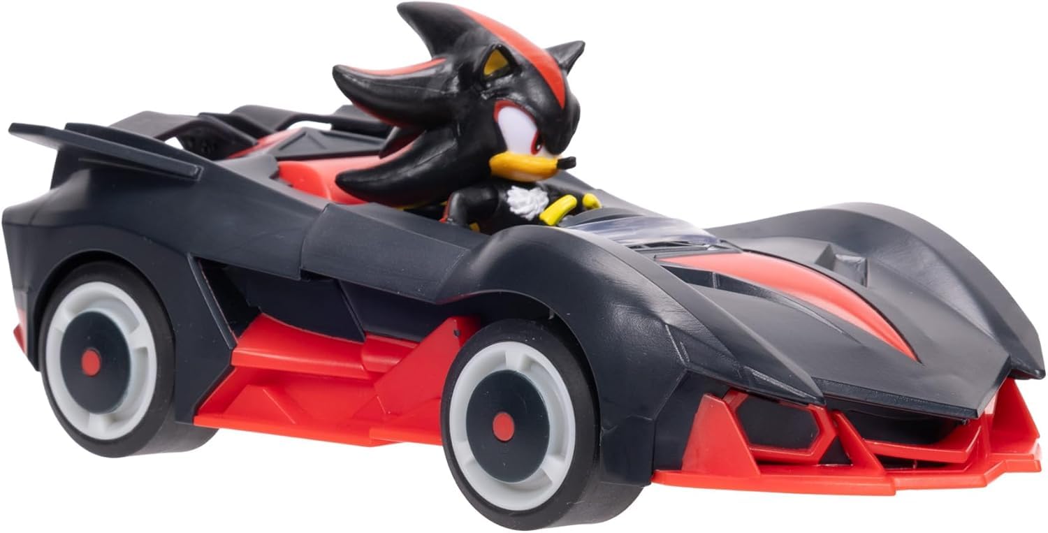 Sonic The Hedgehog Shadow & Dark Reaper Rev-It Racer - Includes Mini Shadow Figurine | No Batteries Required | Ages 3+
