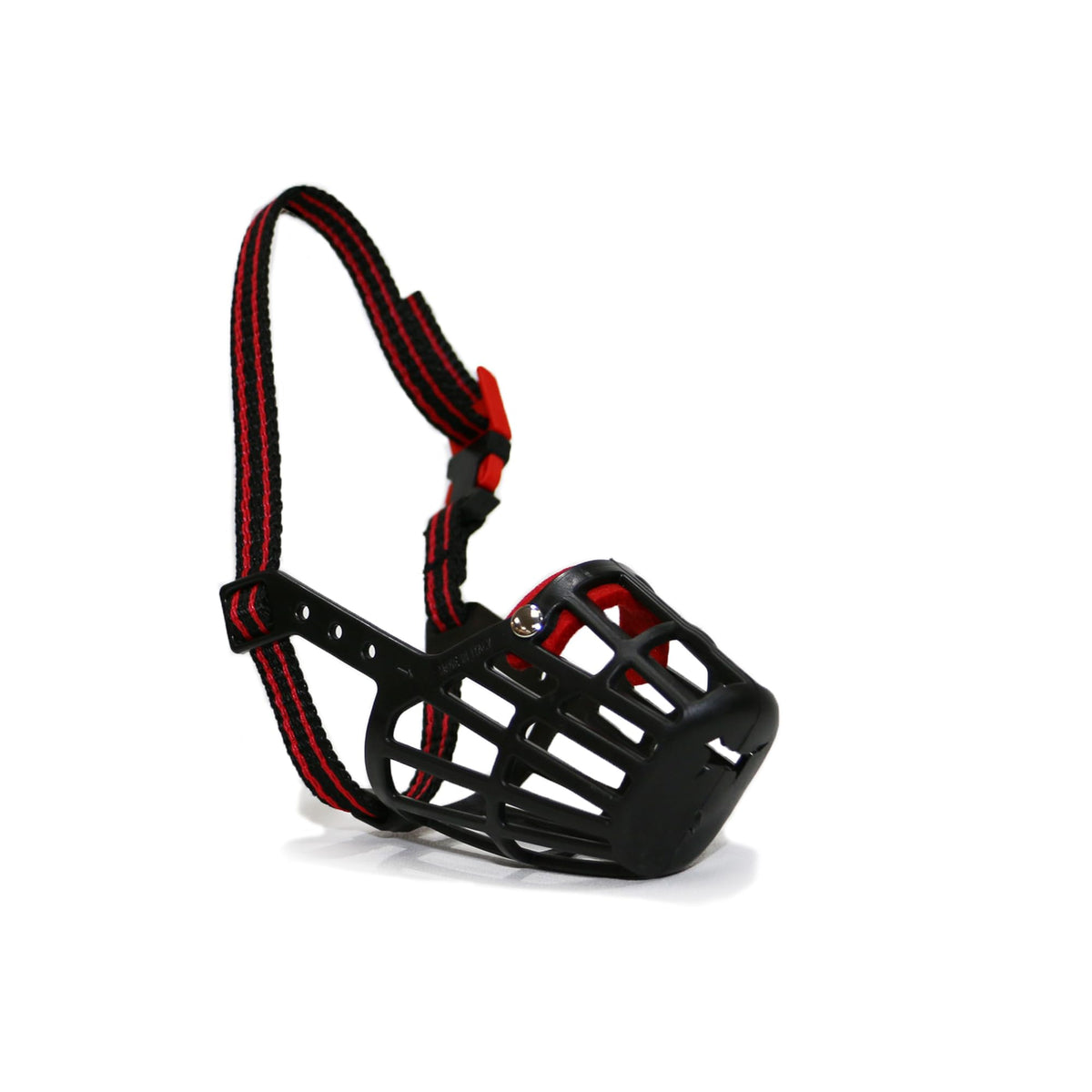 Ancol Basket Muzzle - Size 2, Black/Red, Plastic