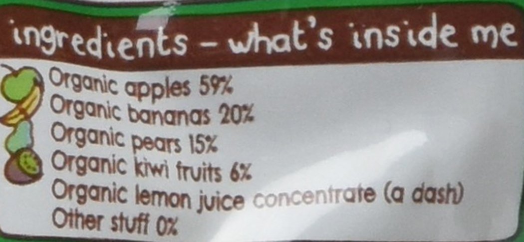 Ella's Kitchen The Green One Smoothie Fruits 6+ Months, Organic Fruit Snack, Pack of 5 (450g) 7