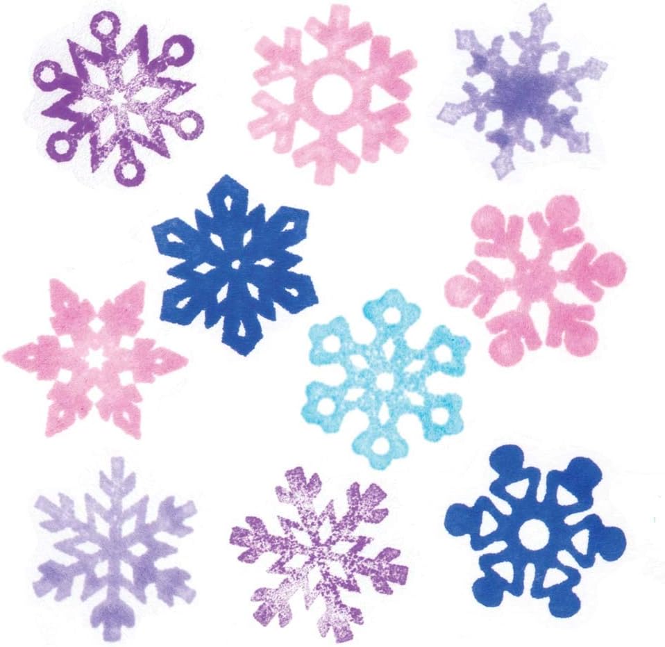 Baker Ross AR771 Self-Inking Snowflake Stamps - Arts & Crafts for Kids