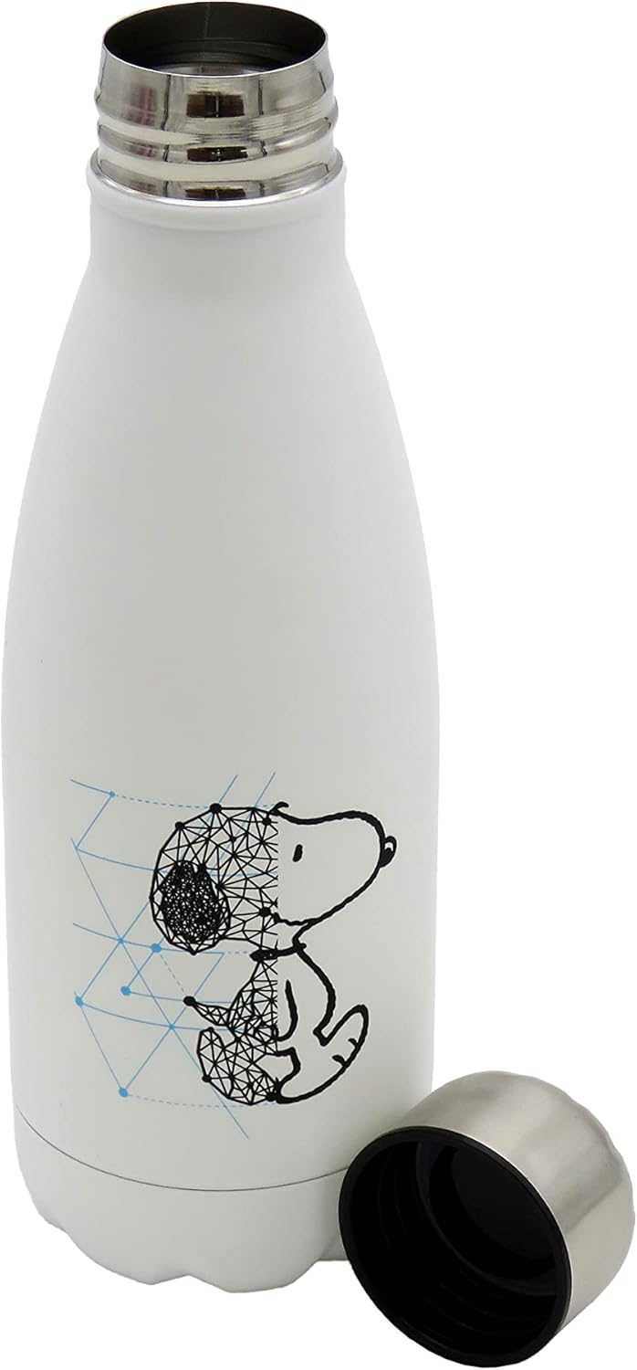 CYPBRANDS - Snoopy Stainless Steel Water Bottle with Airtight Closure, 550ml