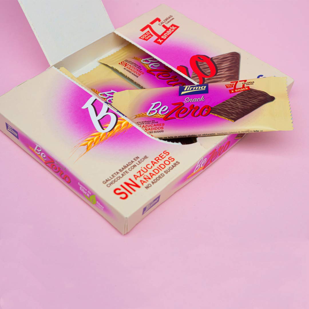 Tirma BeZero Milk Chocolate Light Biscuits - Low Calorie, No Added Sugars, 6 Individually Wrapped Snacks 4
