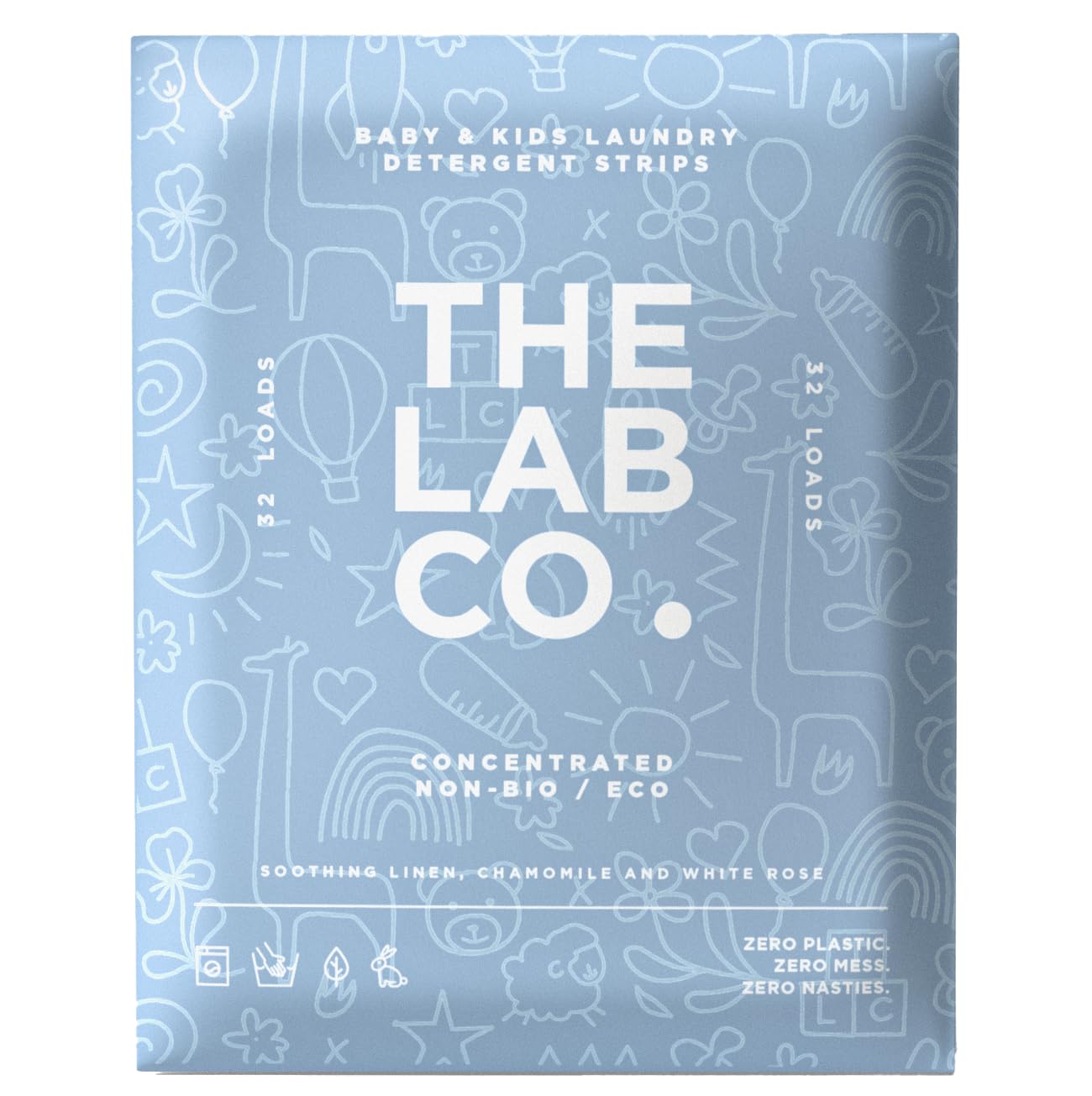 The Lab Co. Laundry Detergent Strips | Ultra-Concentrate Sheets | Soothing Scent | 32 Count
