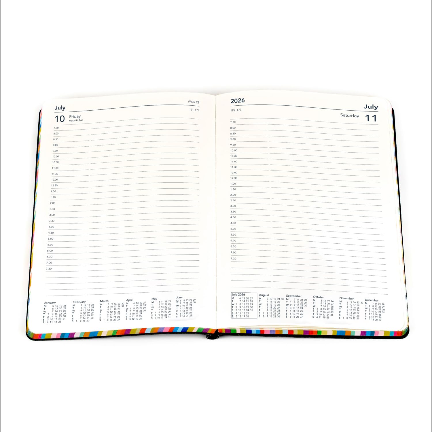 Collins Edge Rainbow 2026 Appointment Book Planner - A5 Day-to-Page | PU Cover | Red 2
