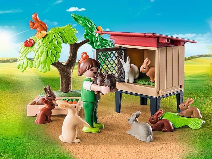 Playmobil 71252 Rabbit Hutch Playset - Sustainable Farm Animals for Kids 4+ 2