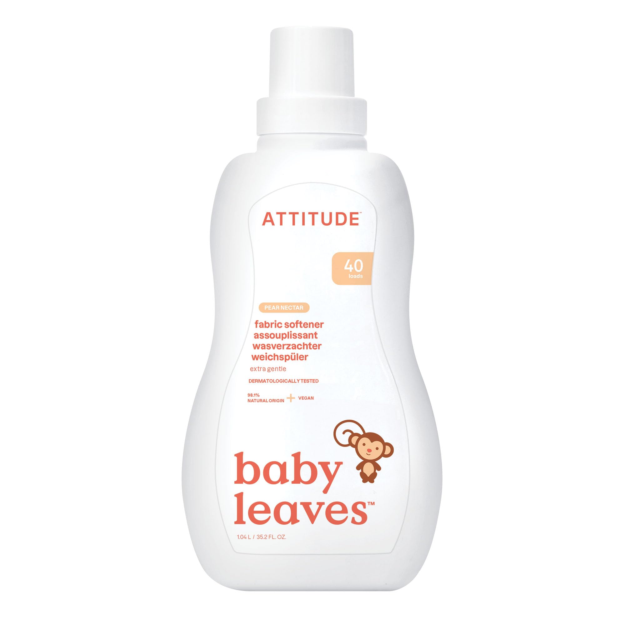 ATTITUDE Baby Fabric Softener Liquid - EWG Verified, Natural Origin, Dermatologically Tested