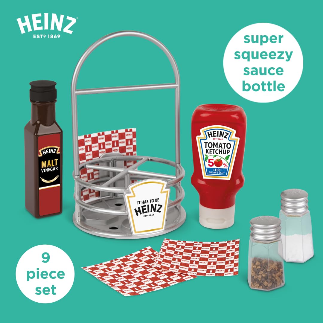 Casdon Heinz Sauce Caddy - 9-Piece Play Kitchen Set for Kids 3+ 5