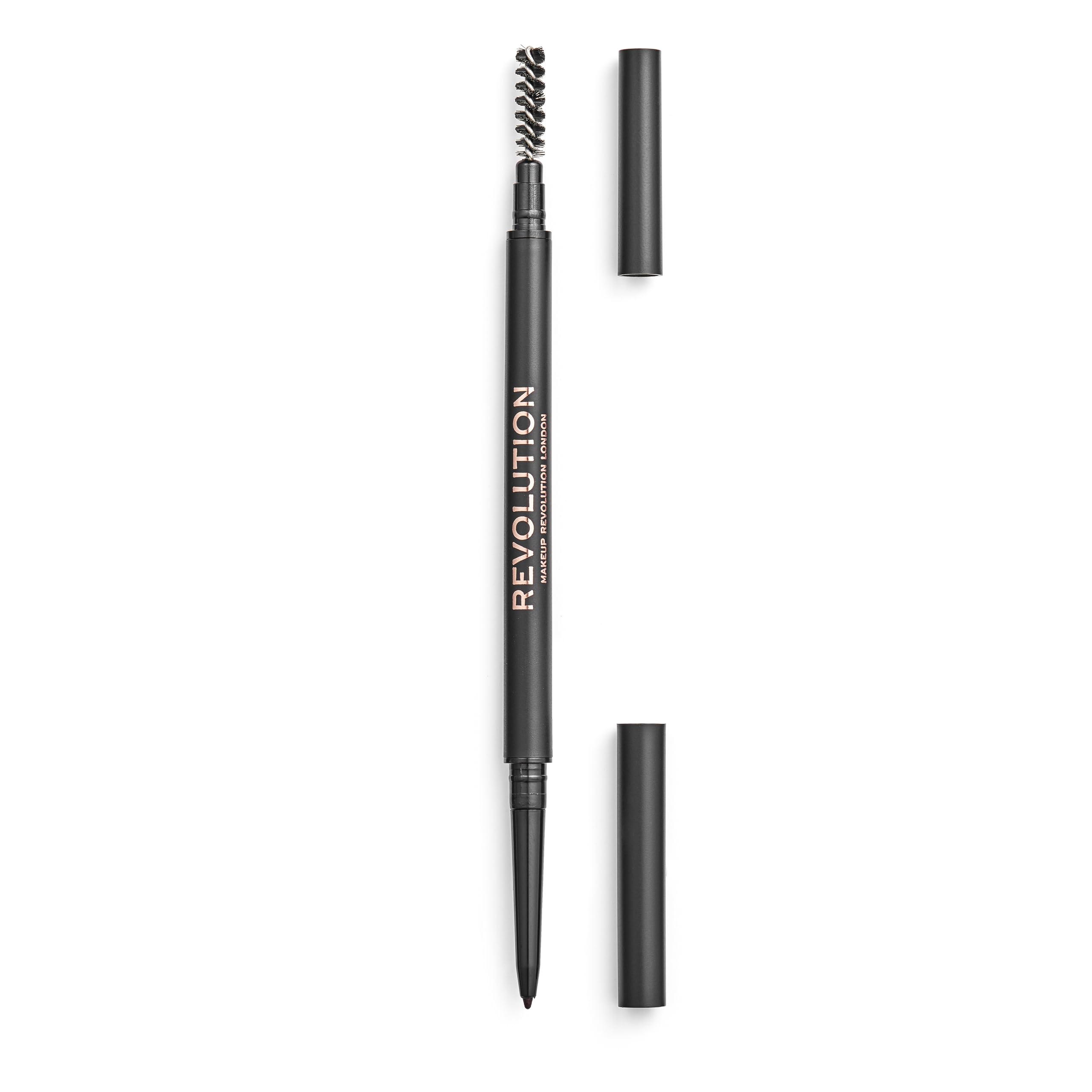 Makeup Revolution Precise Brow Pencil - Double-Ended Ultra-Fine Eyebrow Pencil with Spoolie (Dark Brown)