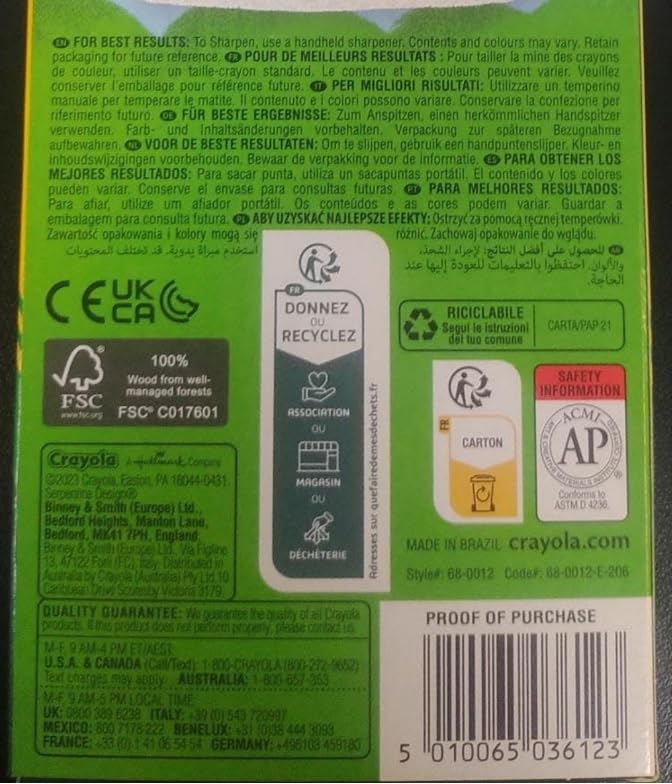 Crayola 3.3612 - 12 Coloured Pencils in Stackable Window Box 6