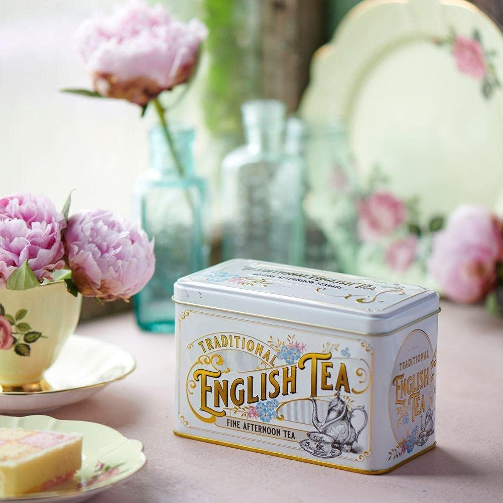 New English Teas Vintage Victorian Ivory Tea Caddy with 40 English Afternoon Teabags 3